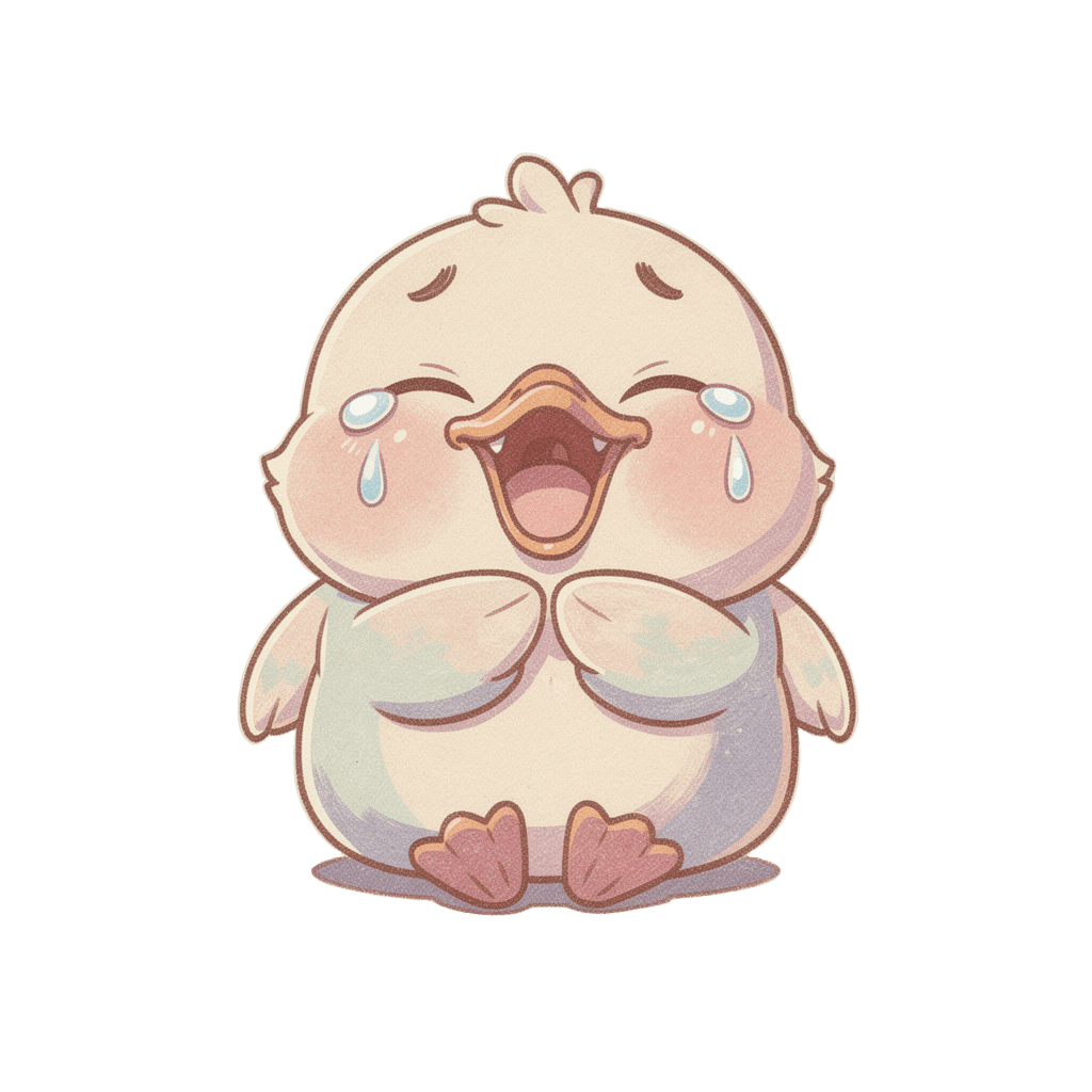 Duck — laughing Duck Twitch emote — laughing, Pastel style