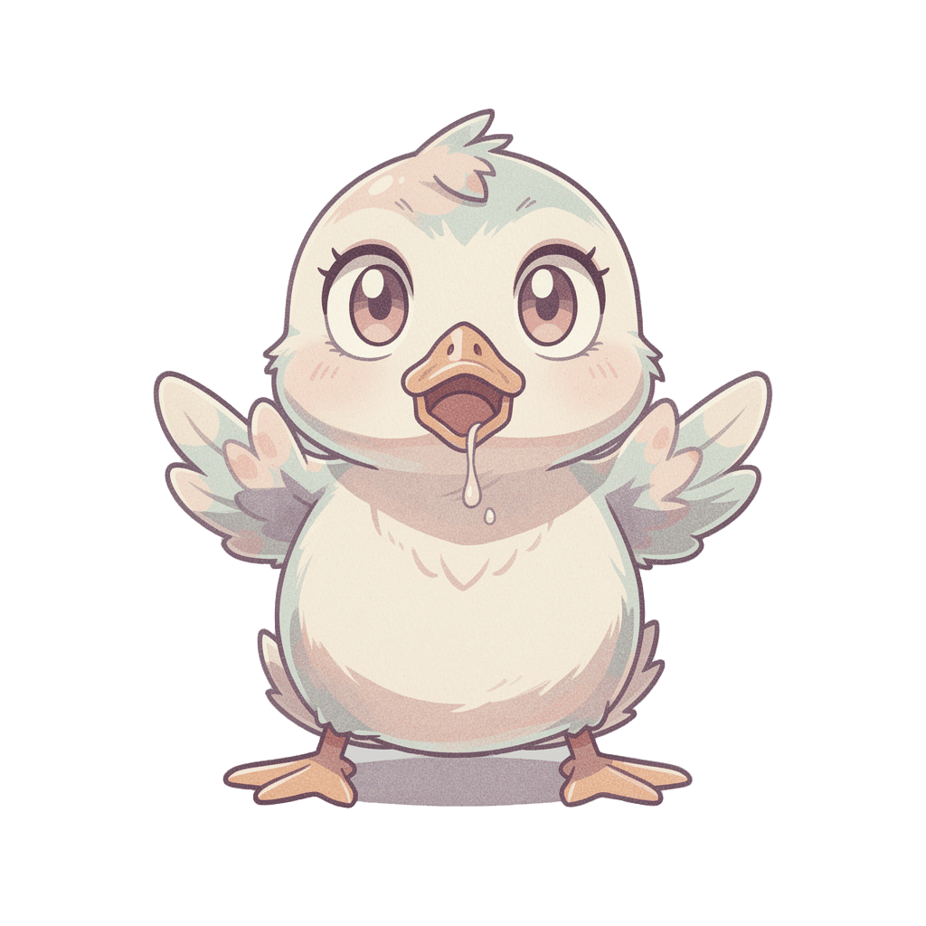 Duck — surprised Duck Twitch emote — surprised, Pastel style