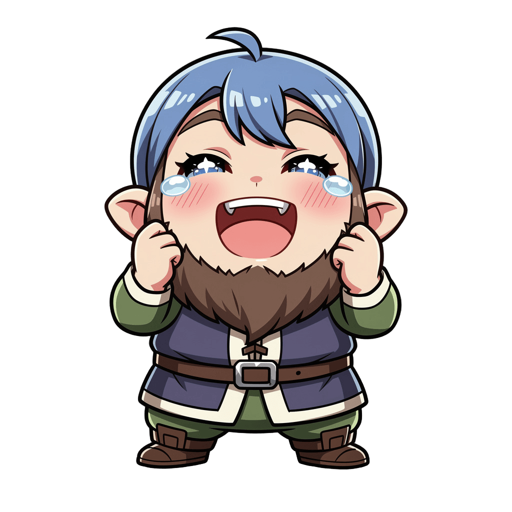 Dwarf — laughing Dwarf Twitch emote — laughing, Anime style
