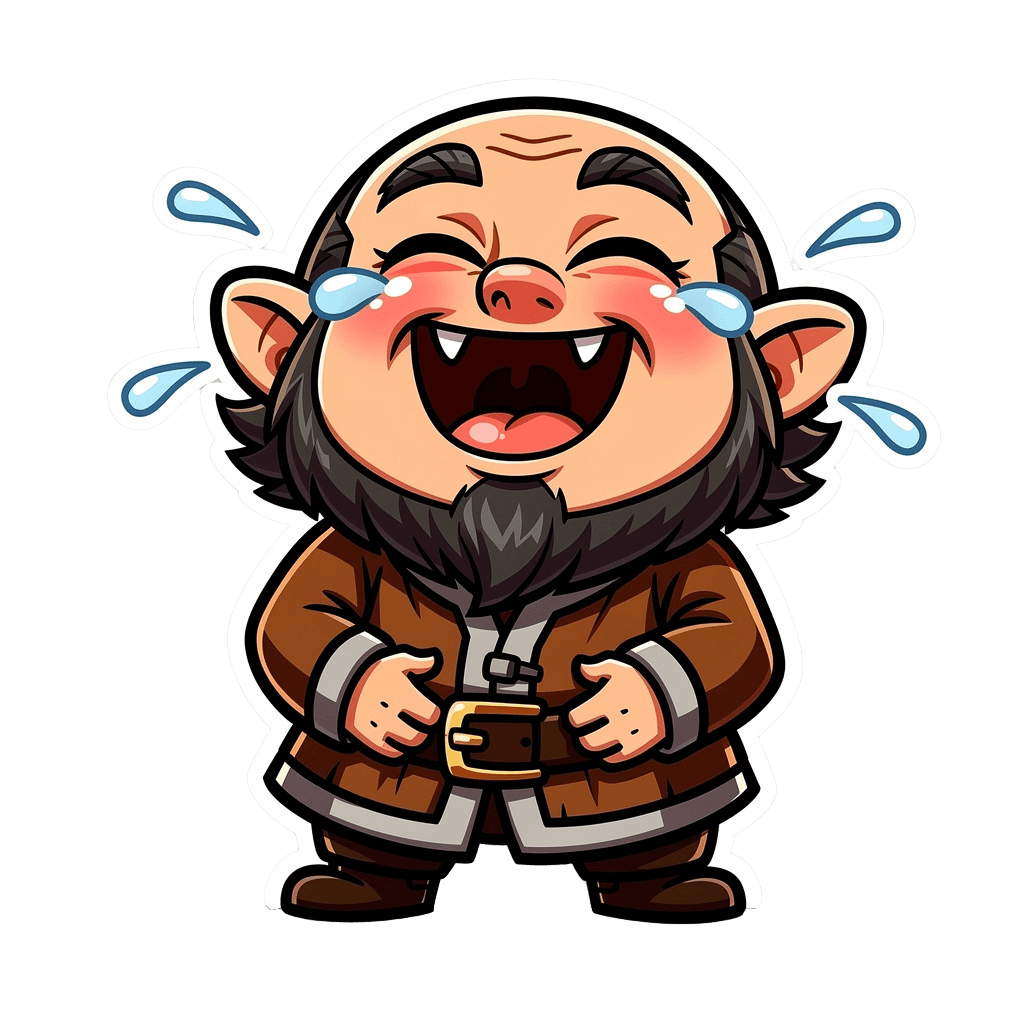 Dwarf — laughing Dwarf Twitch emote — laughing, Cartoon style