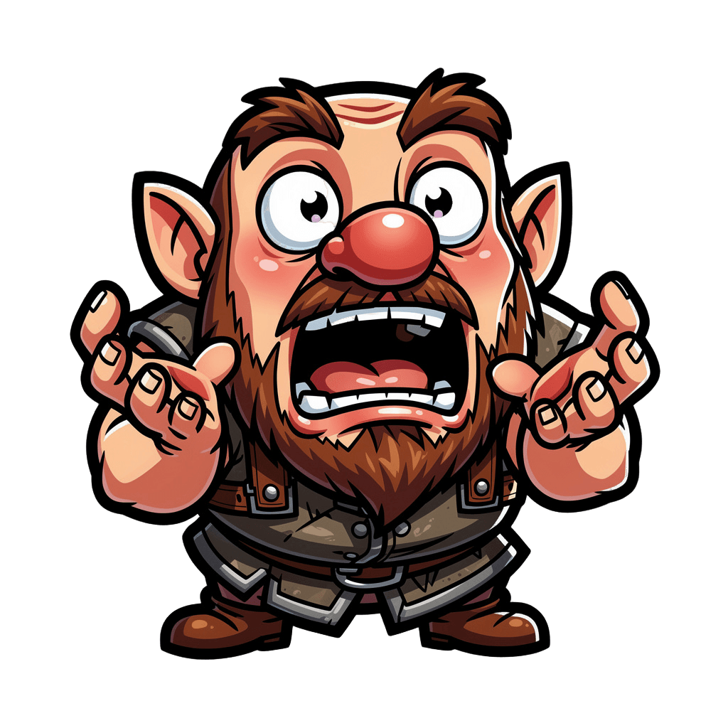 Dwarf — surprised Dwarf Twitch emote — surprised, Cartoon style