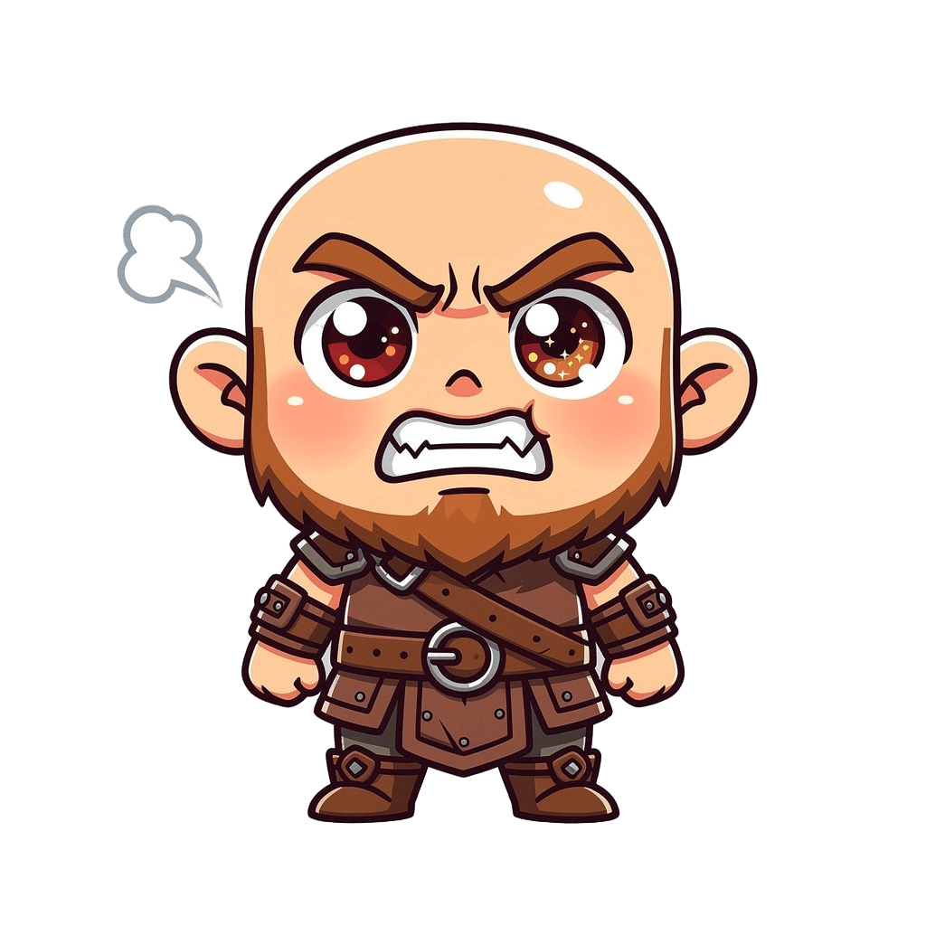 Dwarf — angry Dwarf Twitch emote — angry, Chibi style