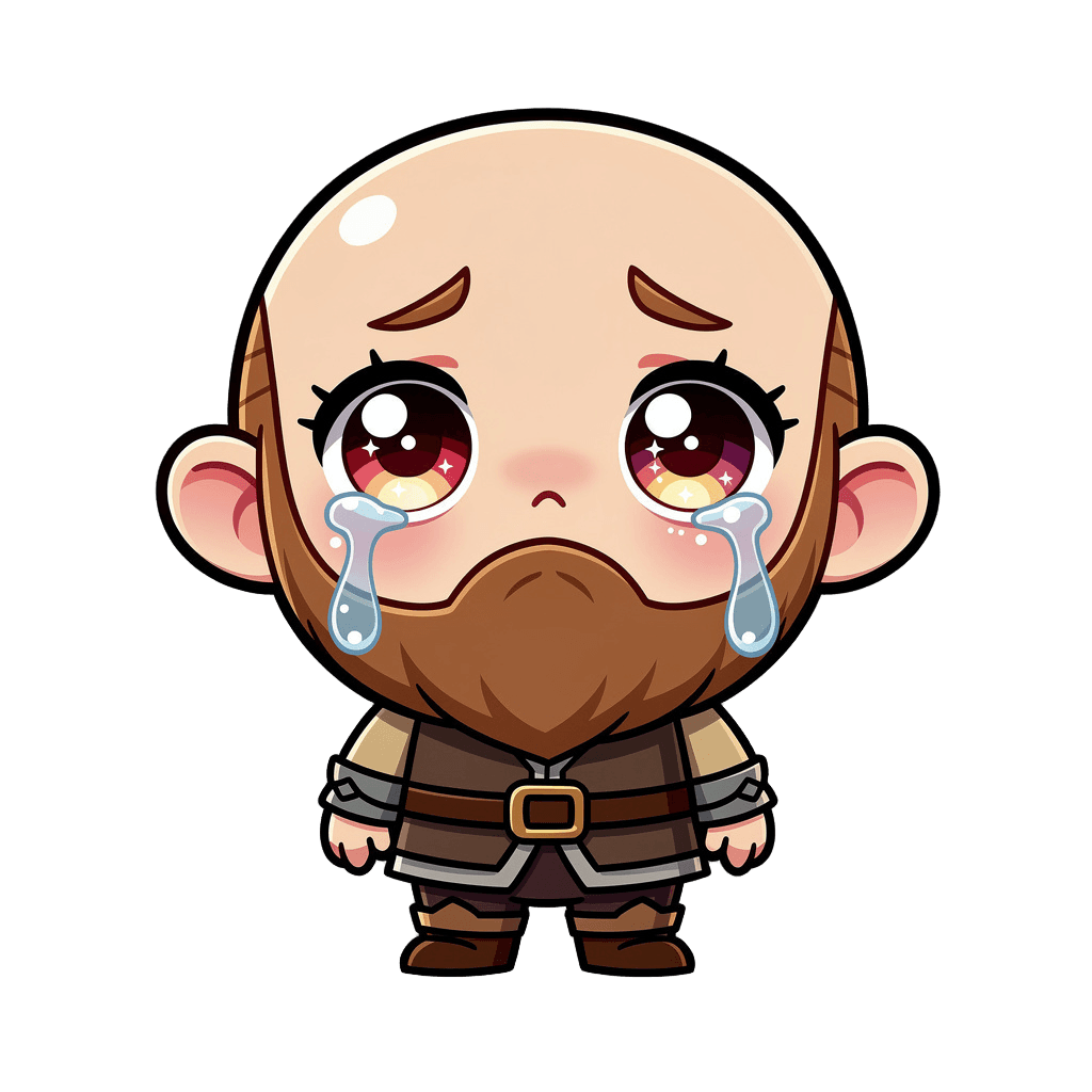 Dwarf — sad Dwarf Twitch emote — sad, Chibi style