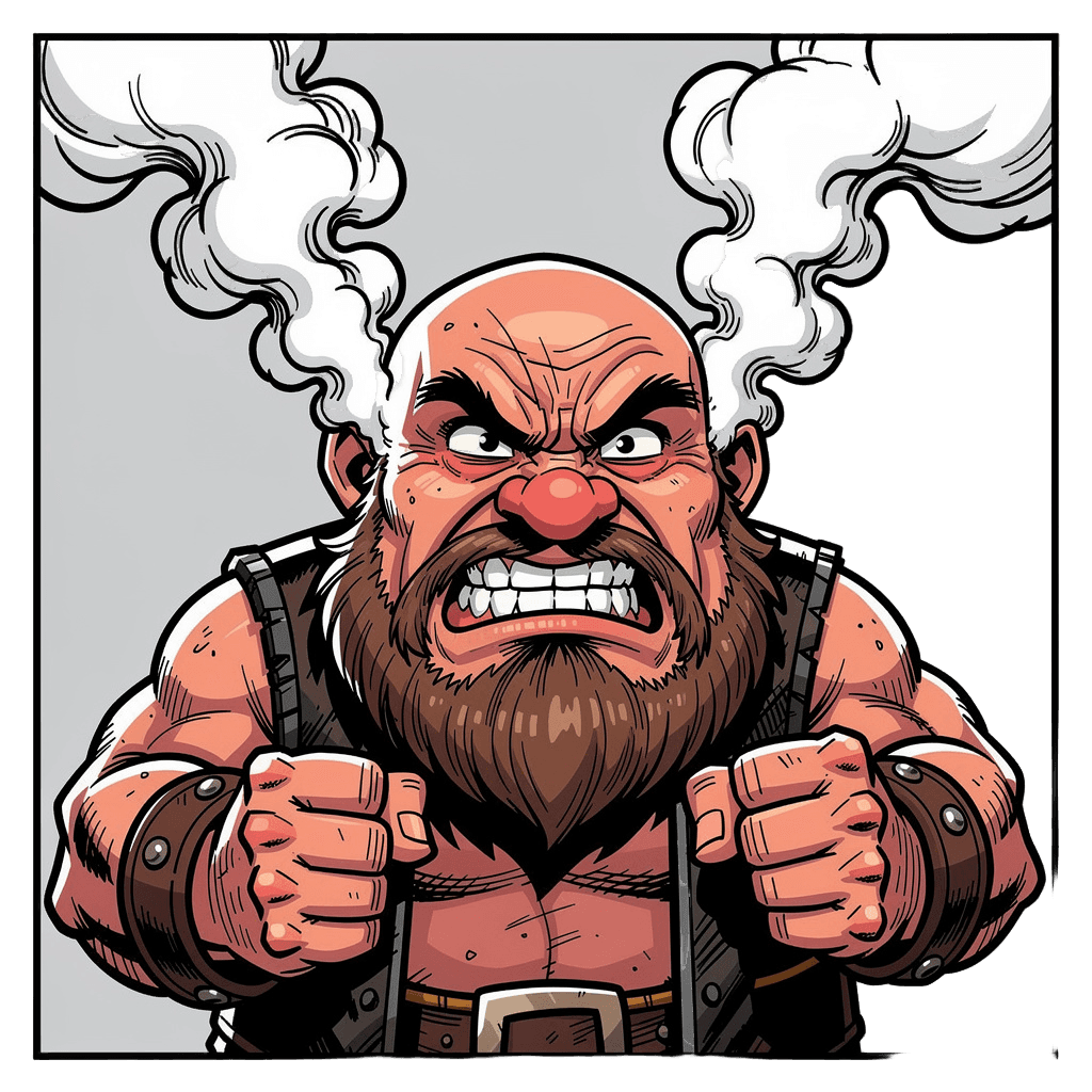 Dwarf — angry Dwarf Twitch emote — angry, Comic style