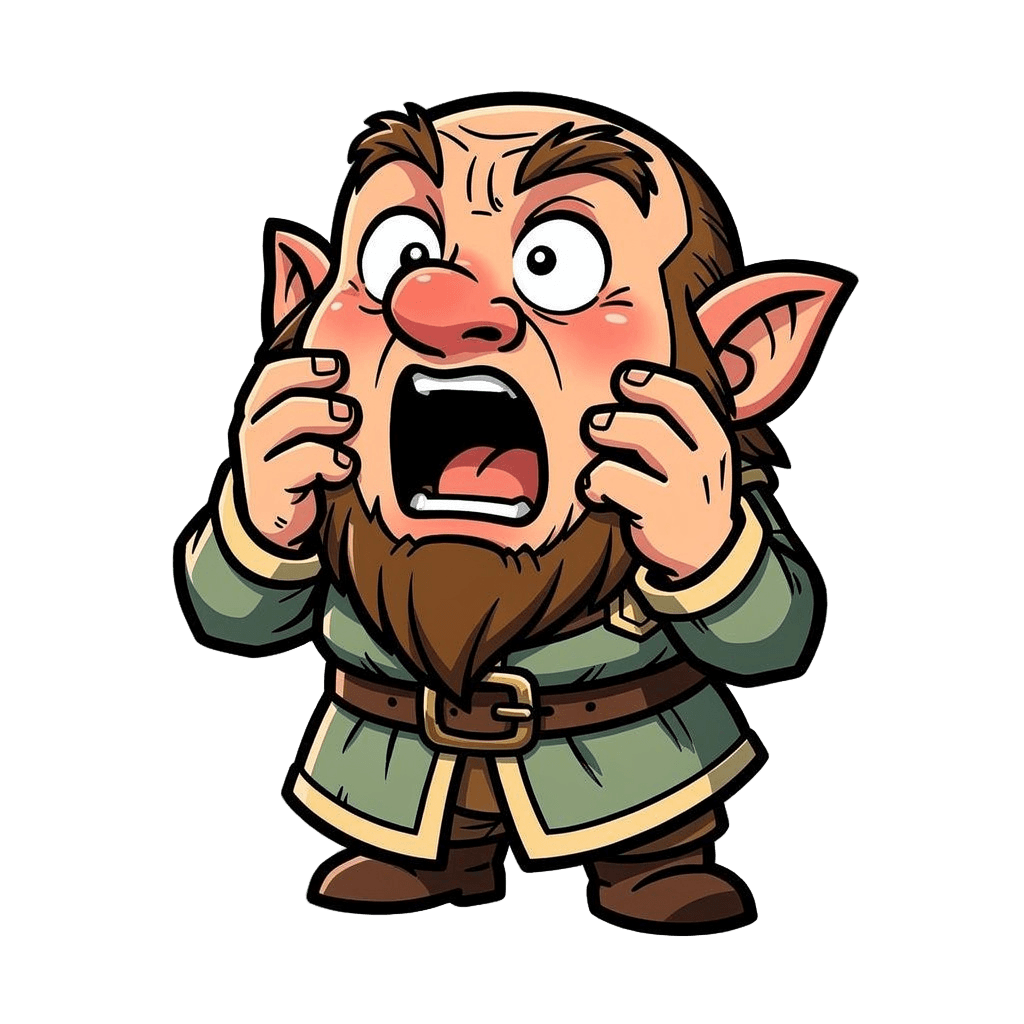 Dwarf — surprised Dwarf Twitch emote — surprised, Comic style