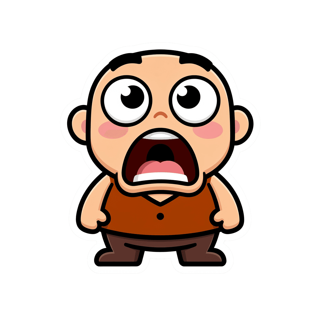 Dwarf — surprised Dwarf Twitch emote — surprised, Sticker style