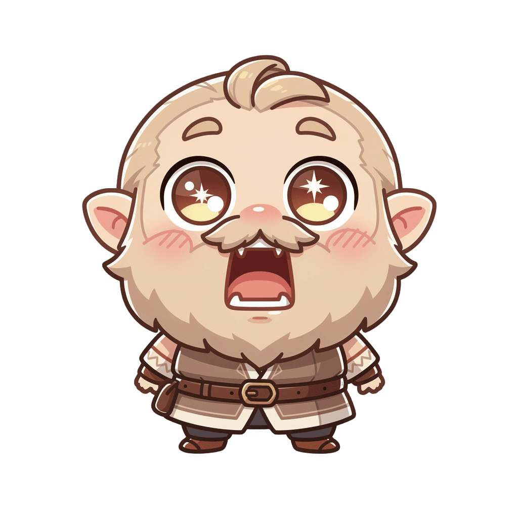 Dwarf — surprised Dwarf Twitch emote — surprised, Kawaii style