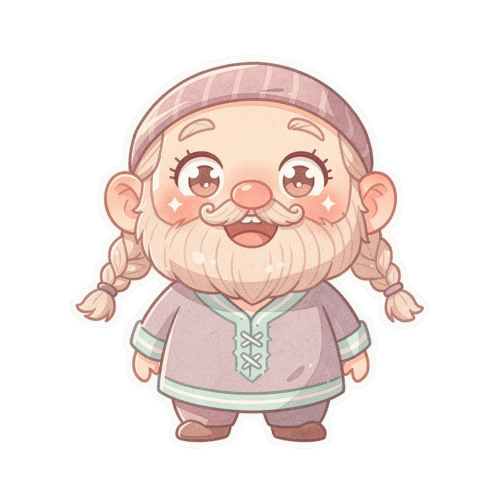 Dwarf — happy Dwarf Twitch emote — happy, Pastel style