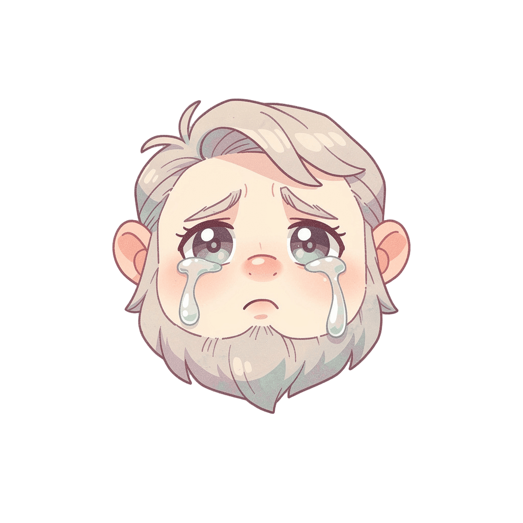 Dwarf — sad Dwarf Twitch emote — sad, Pastel style