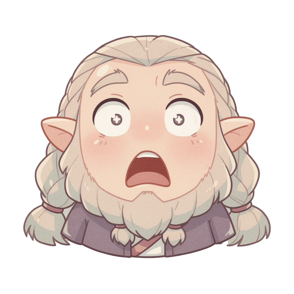 Dwarf — surprised Dwarf Twitch emote — surprised, Pastel style