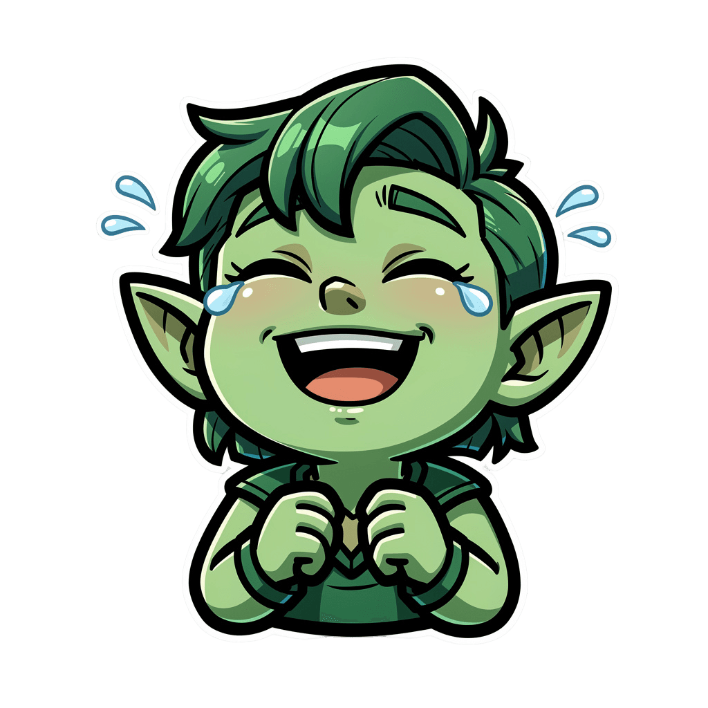 Elf — laughing Elf Twitch emote — laughing, Cartoon style