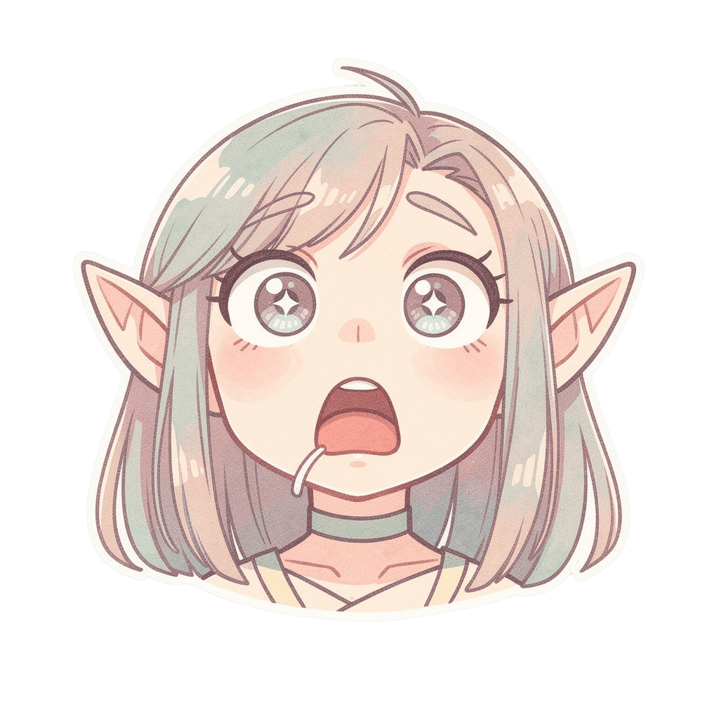 Elf — surprised Elf Twitch emote — surprised, Pastel style