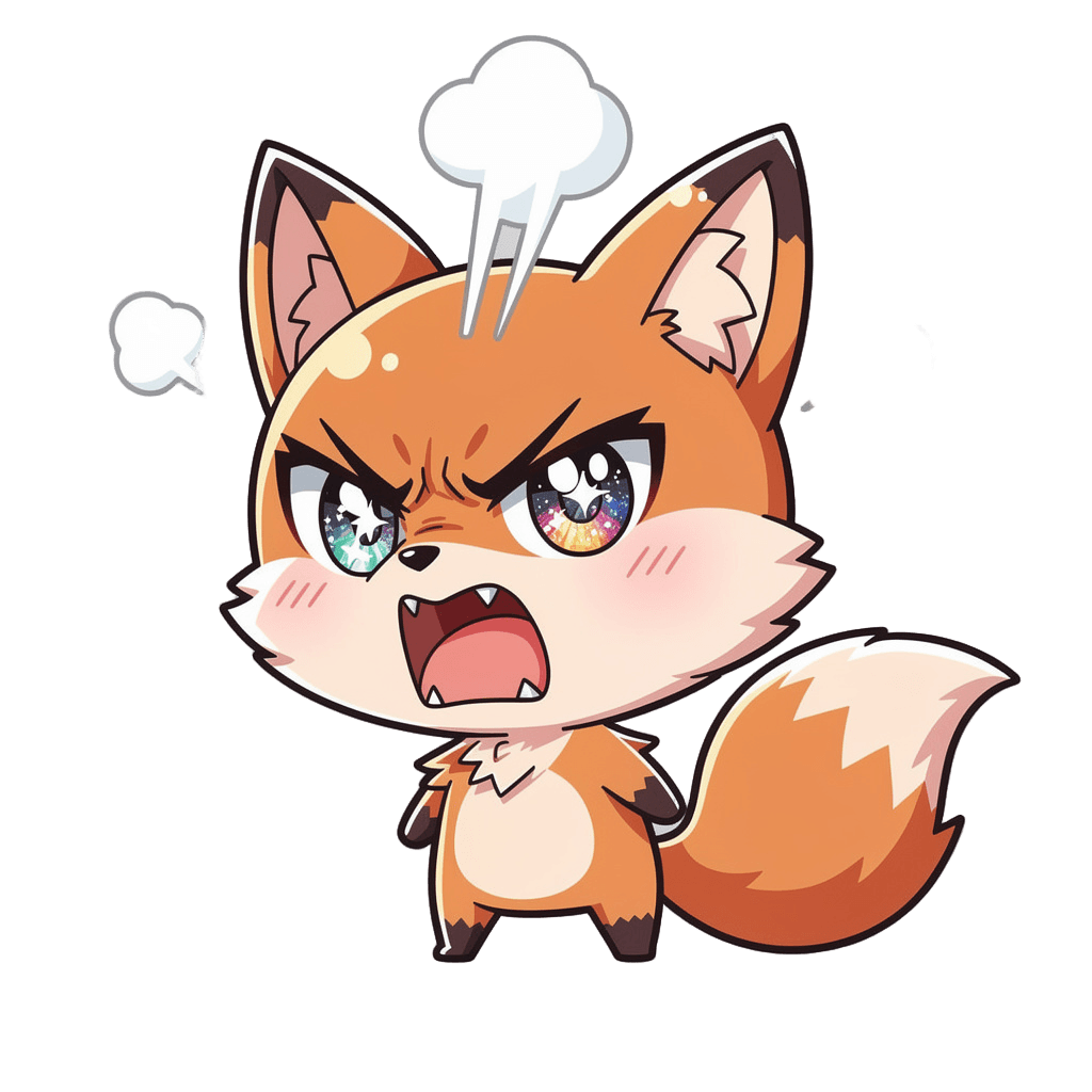Fox — angry Fox Twitch emote — angry, Anime style