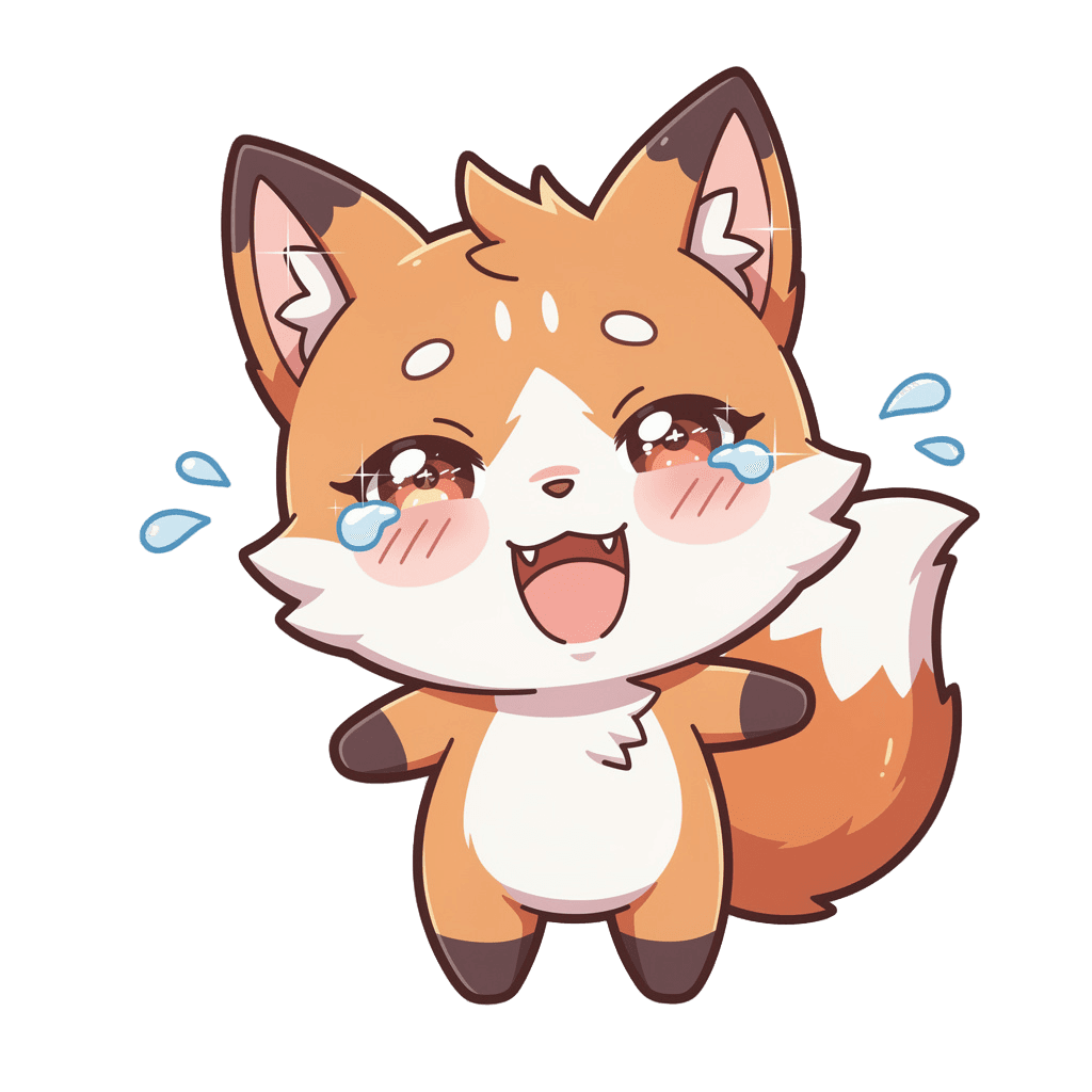 Fox — laughing Fox Twitch emote — laughing, Anime style