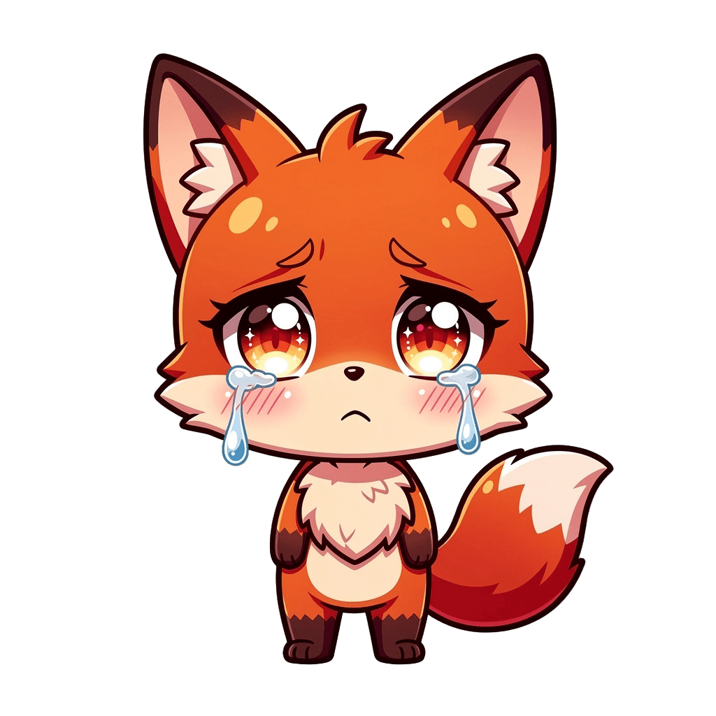 Fox — sad Fox Twitch emote — sad, Anime style