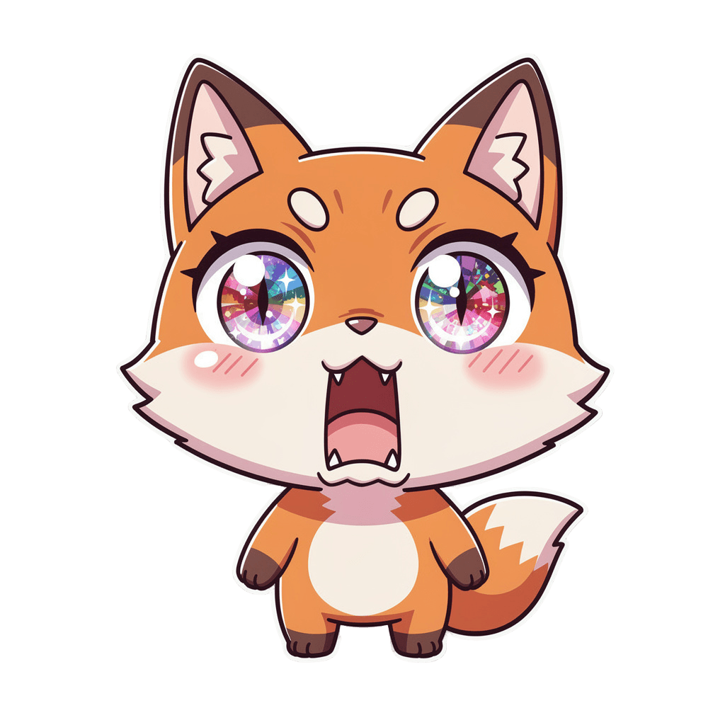 Fox — surprised Fox Twitch emote — surprised, Anime style