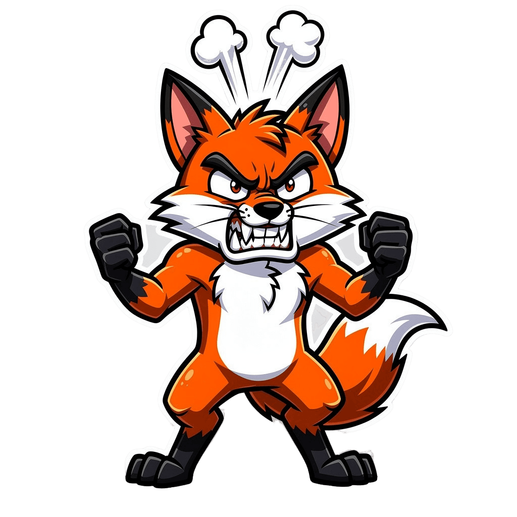 Fox — angry Fox Twitch emote — angry, Cartoon style