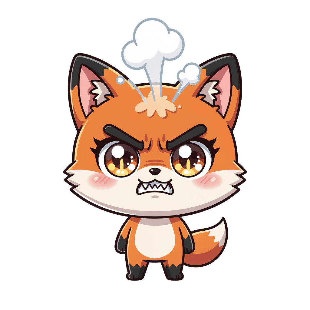 Fox — angry Fox Twitch emote — angry, Chibi style