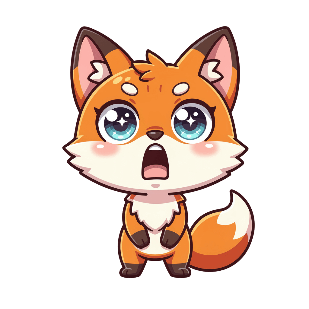 Fox — surprised Fox Twitch emote — surprised, Chibi style