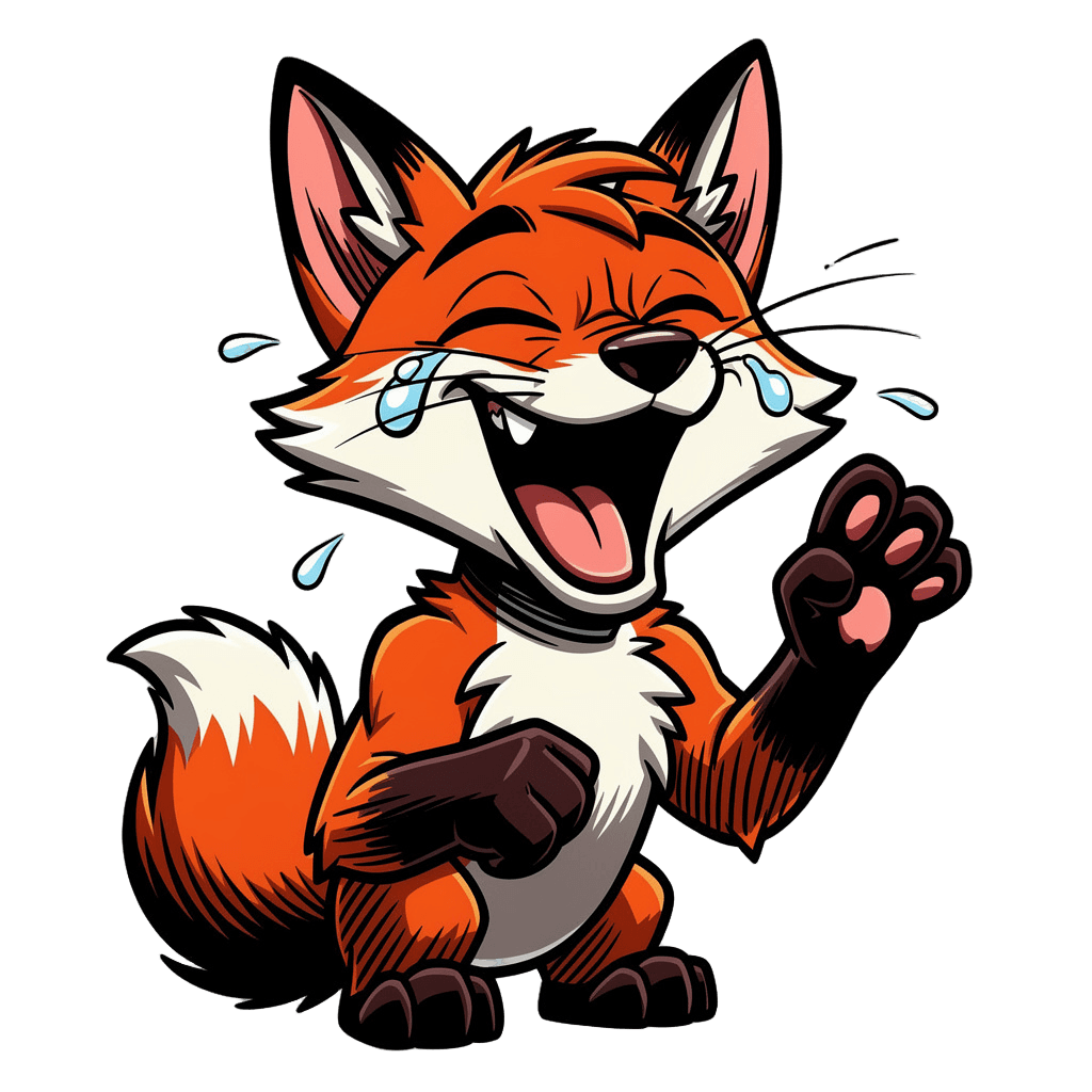 Fox — laughing Fox Twitch emote — laughing, Comic style