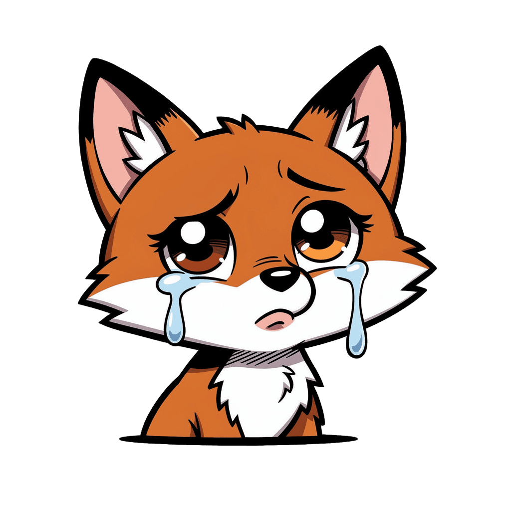 Fox — sad Fox Twitch emote — sad, Comic style