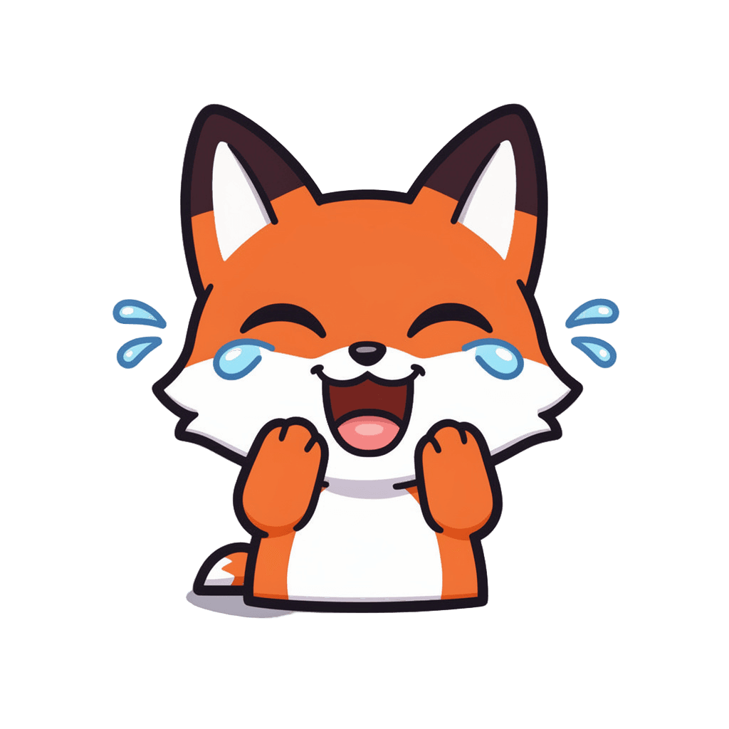 Fox — laughing Fox Twitch emote — laughing, Sticker style