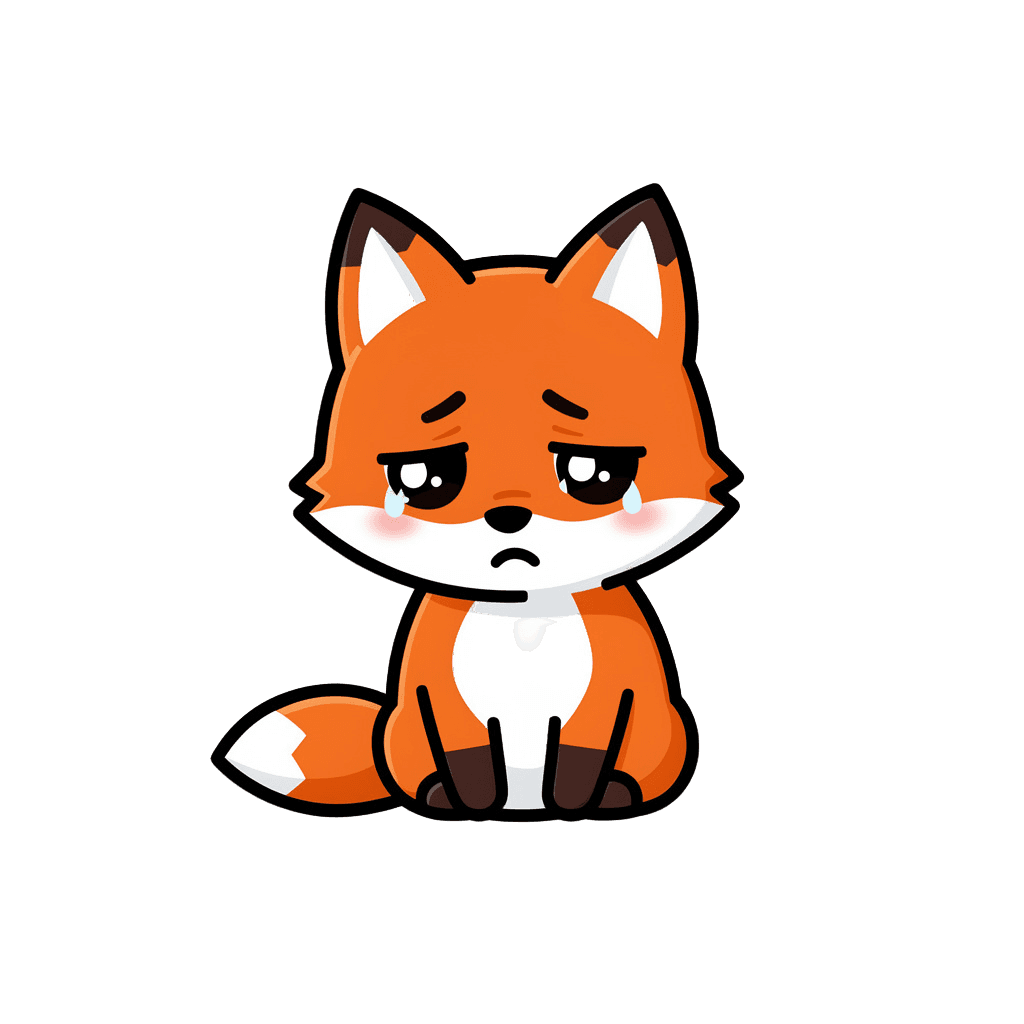 Fox — sad Fox Twitch emote — sad, Sticker style
