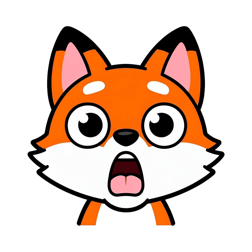 Fox — surprised Fox Twitch emote — surprised, Sticker style