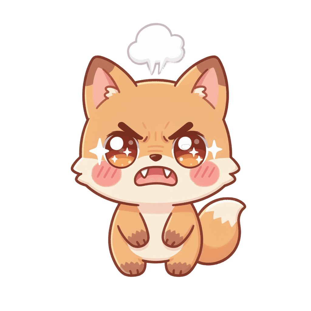 Fox — angry Fox Twitch emote — angry, Kawaii style