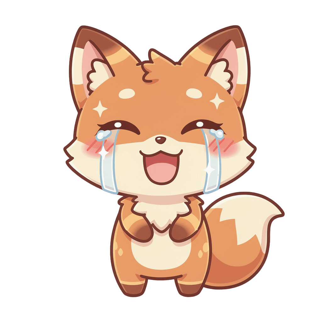 Fox — laughing Fox Twitch emote — laughing, Kawaii style
