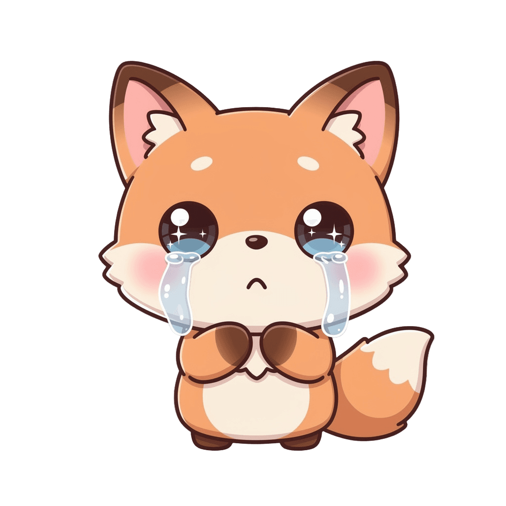 Fox — sad Fox Twitch emote — sad, Kawaii style