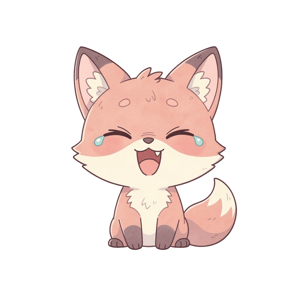 Fox — laughing Fox Twitch emote — laughing, Pastel style