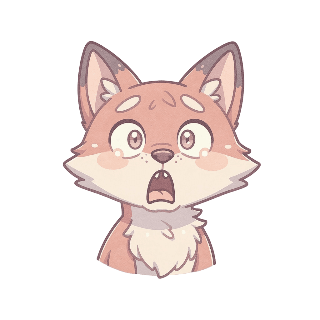 Fox — surprised Fox Twitch emote — surprised, Pastel style
