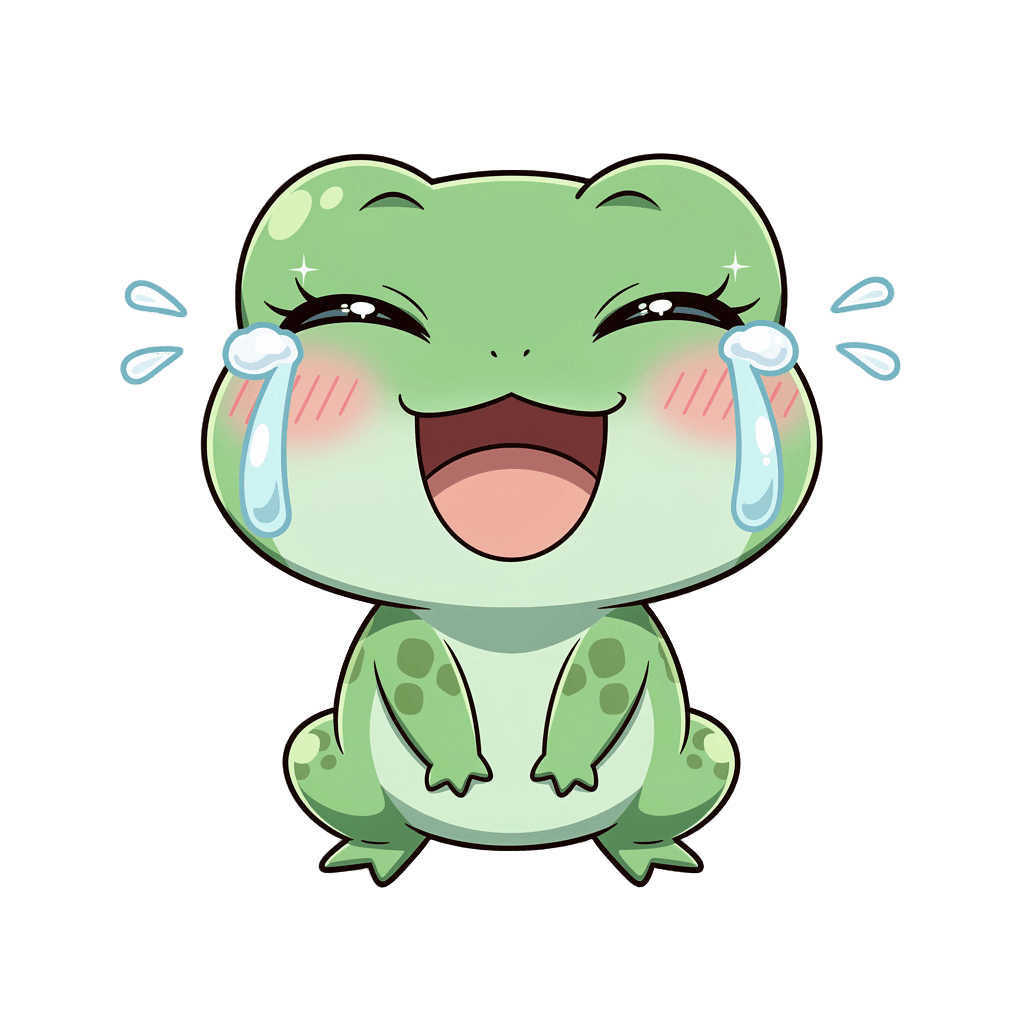 Frog — laughing Frog Twitch emote — laughing, Anime style