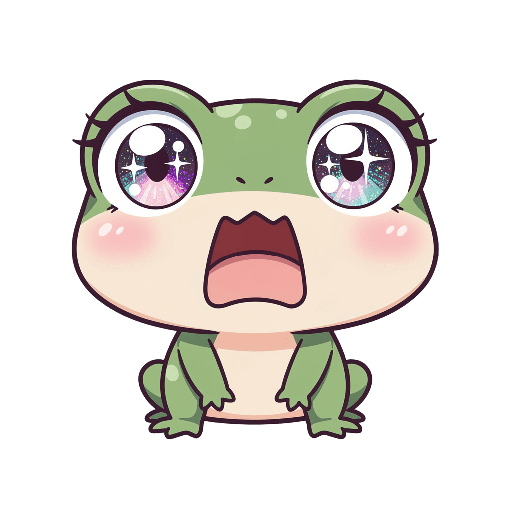 Frog — surprised Frog Twitch emote — surprised, Anime style