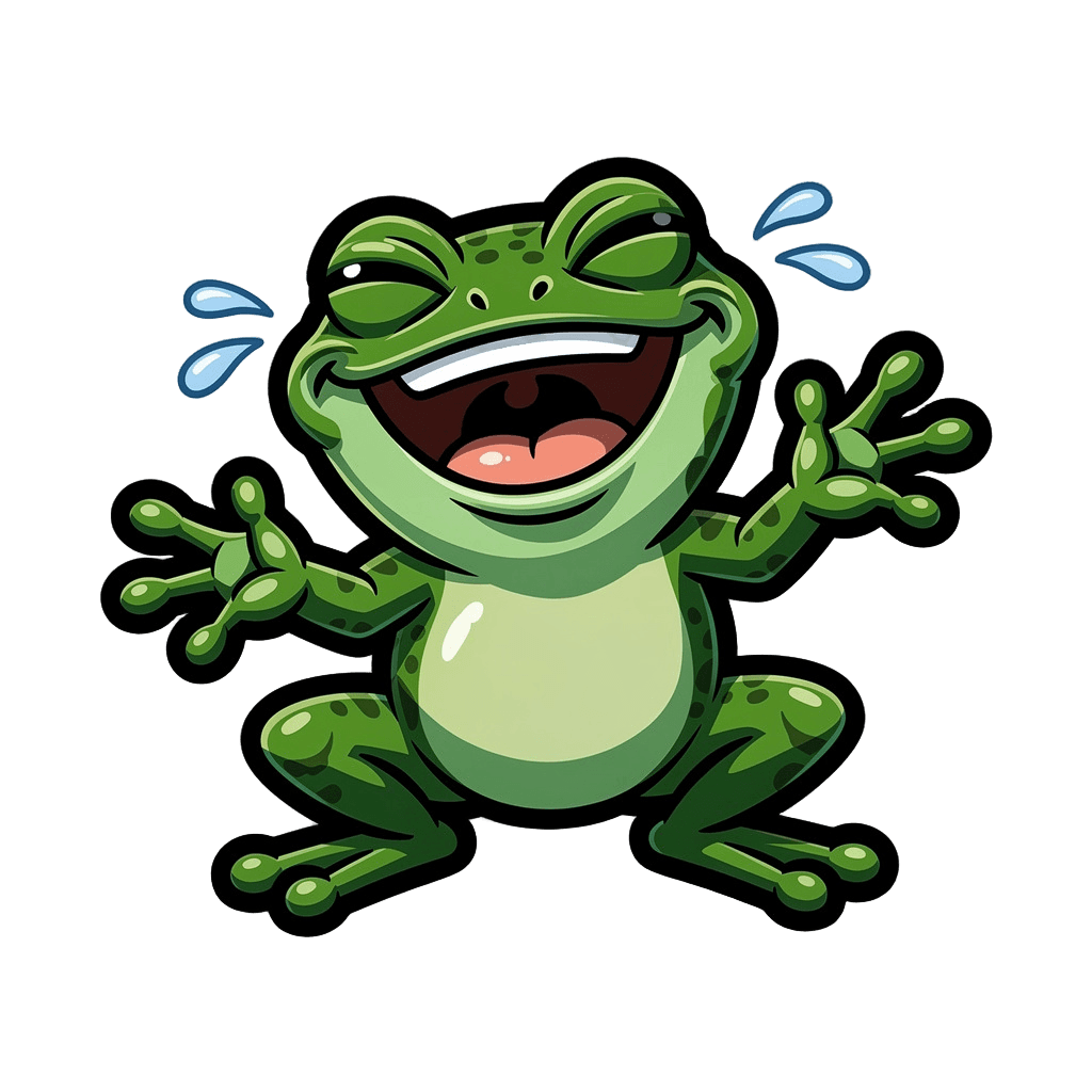 Frog — laughing Frog Twitch emote — laughing, Cartoon style