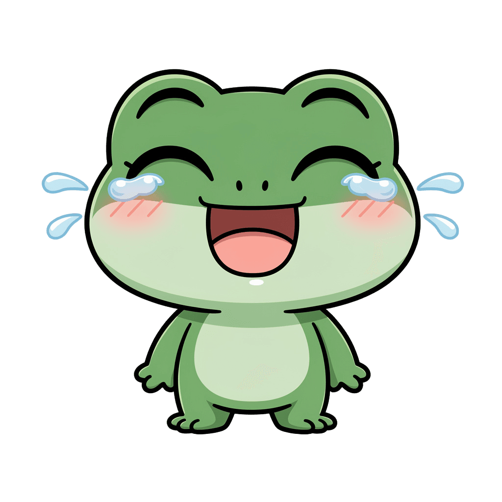 Frog — laughing Frog Twitch emote — laughing, Chibi style