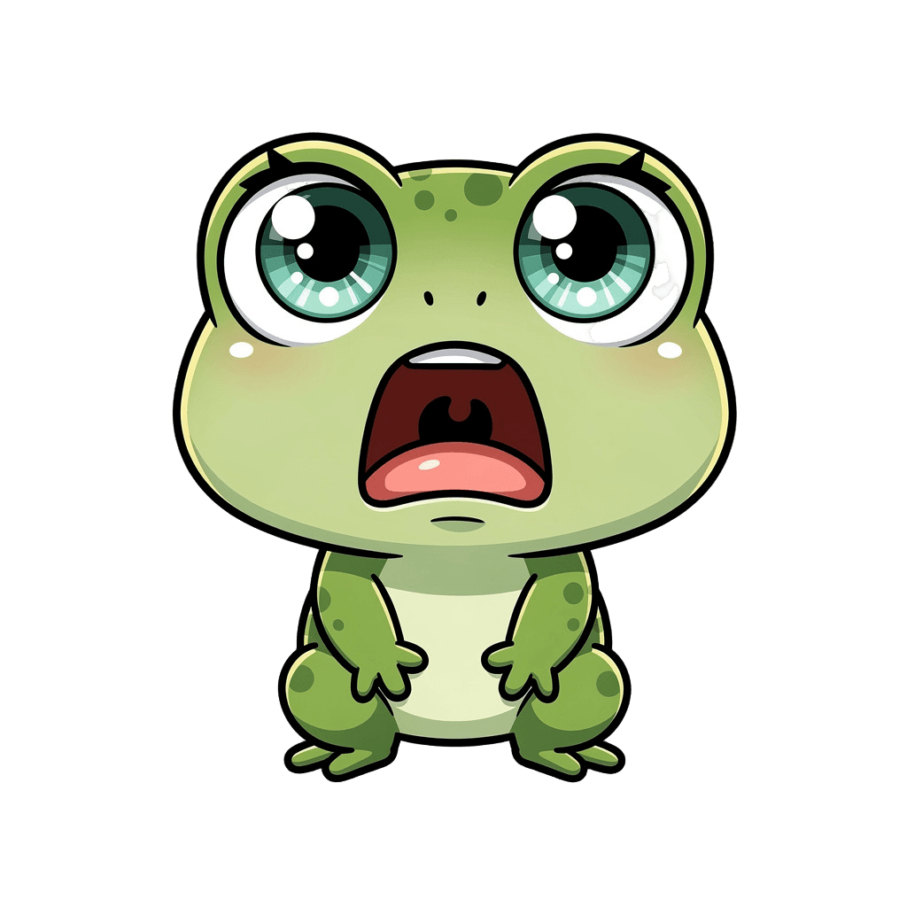 Frog — surprised Frog Twitch emote — surprised, Chibi style