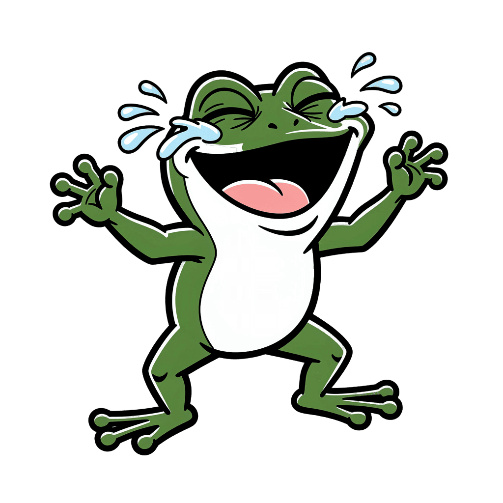 Frog — laughing Frog Twitch emote — laughing, Comic style
