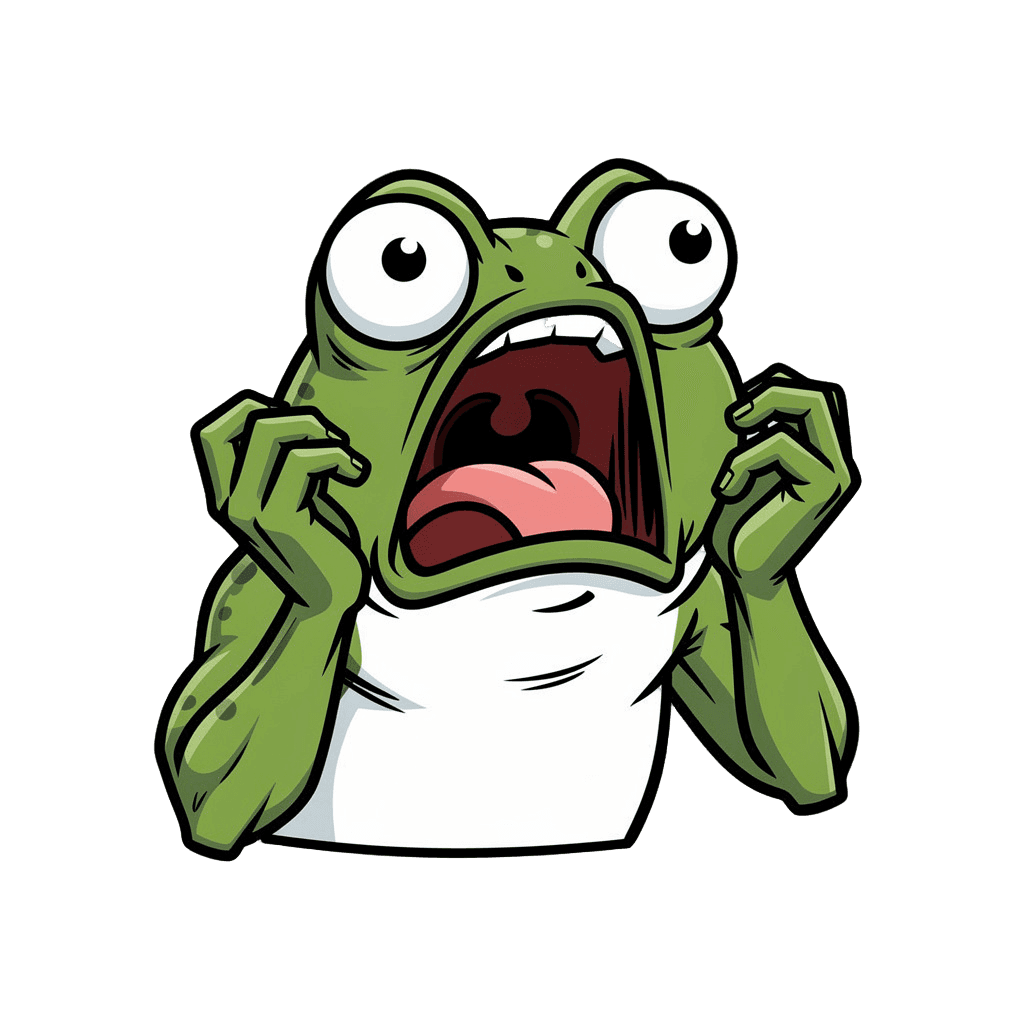 Frog — surprised Frog Twitch emote — surprised, Comic style