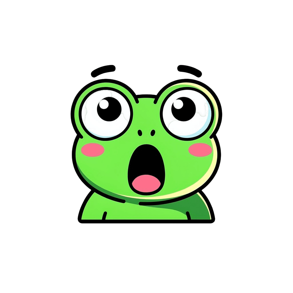 Frog — surprised Frog Twitch emote — surprised, Sticker style