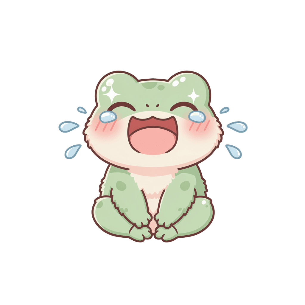 Frog — laughing Frog Twitch emote — laughing, Kawaii style