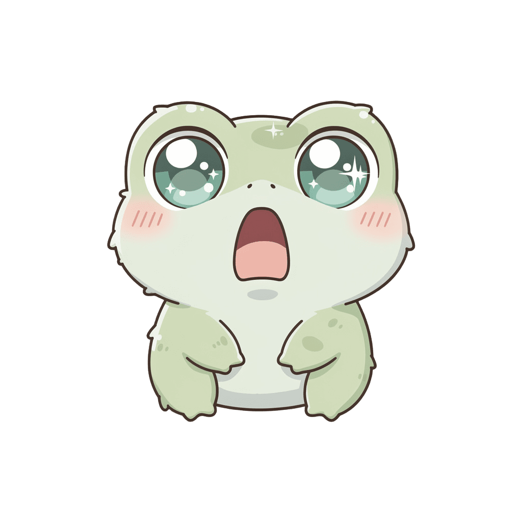 Frog — surprised Frog Twitch emote — surprised, Kawaii style