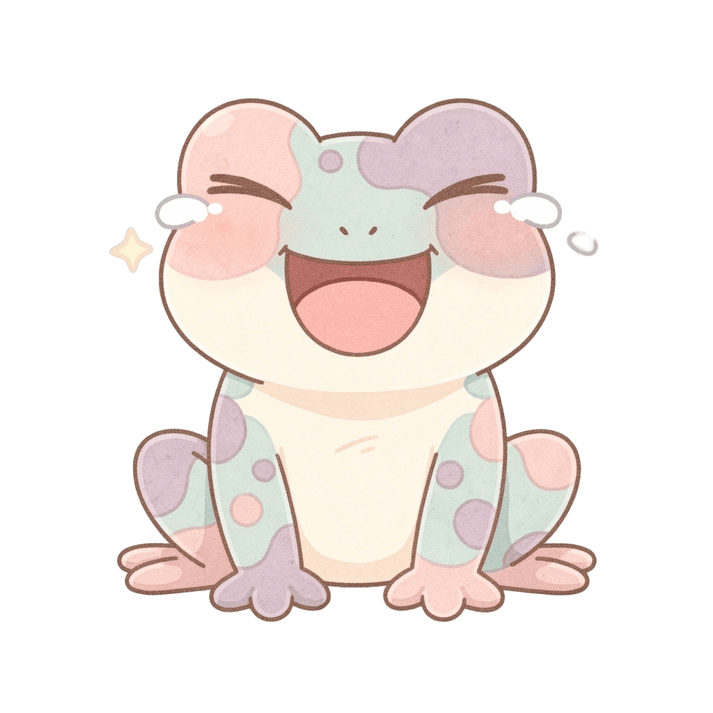 Frog — laughing Frog Twitch emote — laughing, Pastel style