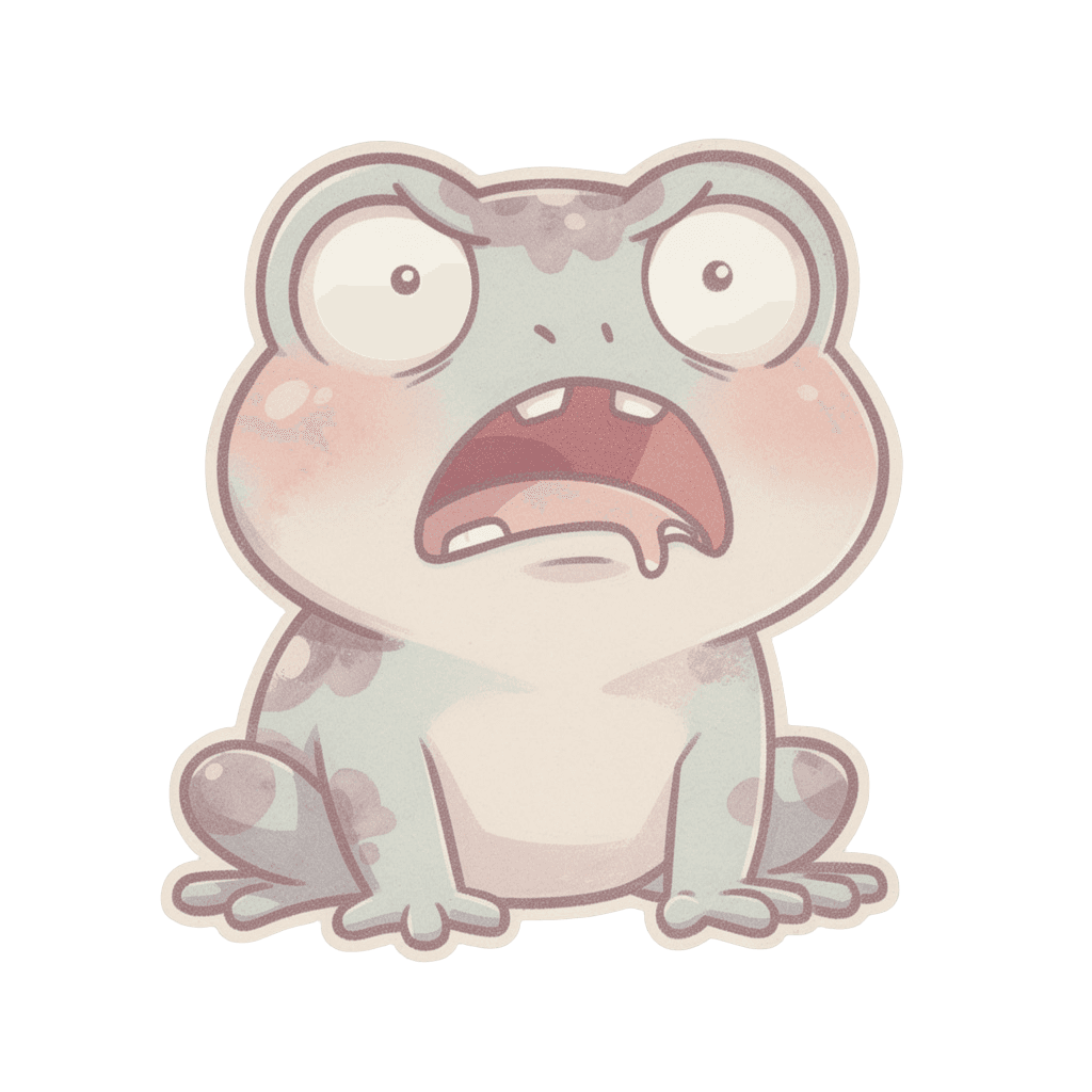 Frog — surprised Frog Twitch emote — surprised, Pastel style