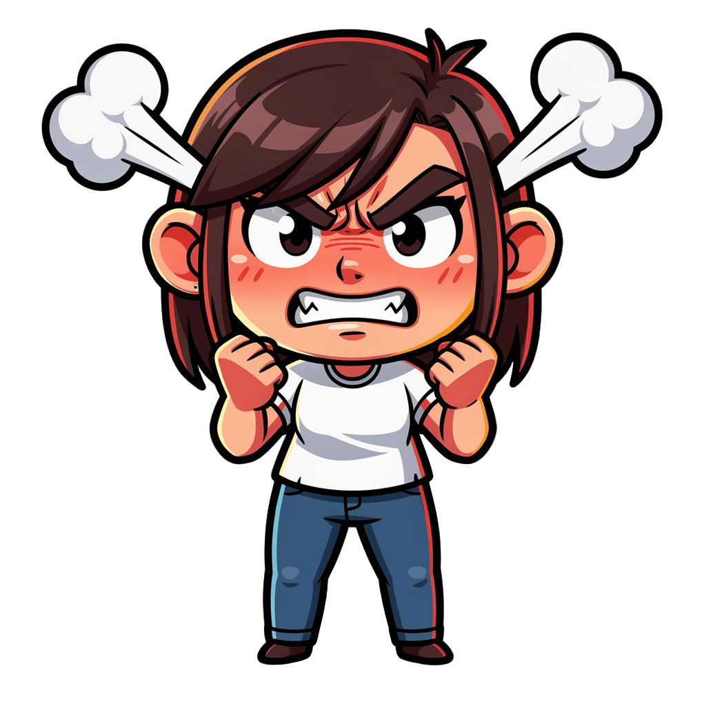 Girl — angry Girl Twitch emote — angry, Cartoon style