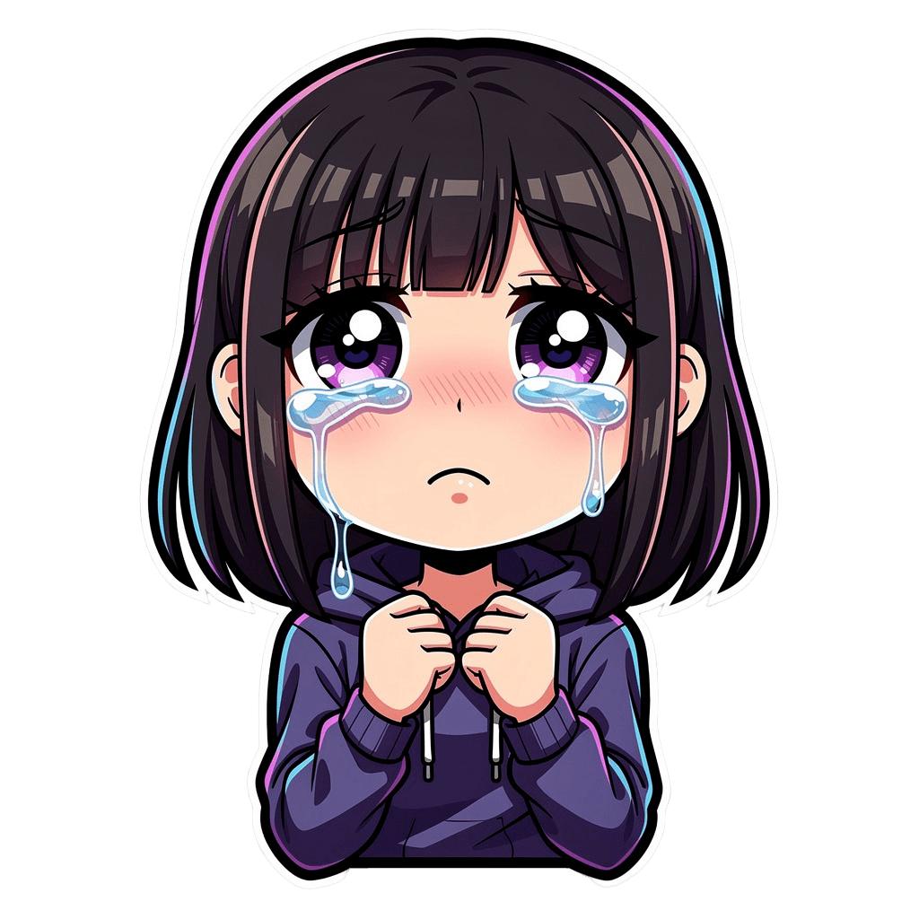 Girl — sad Girl Twitch emote — sad, Cartoon style