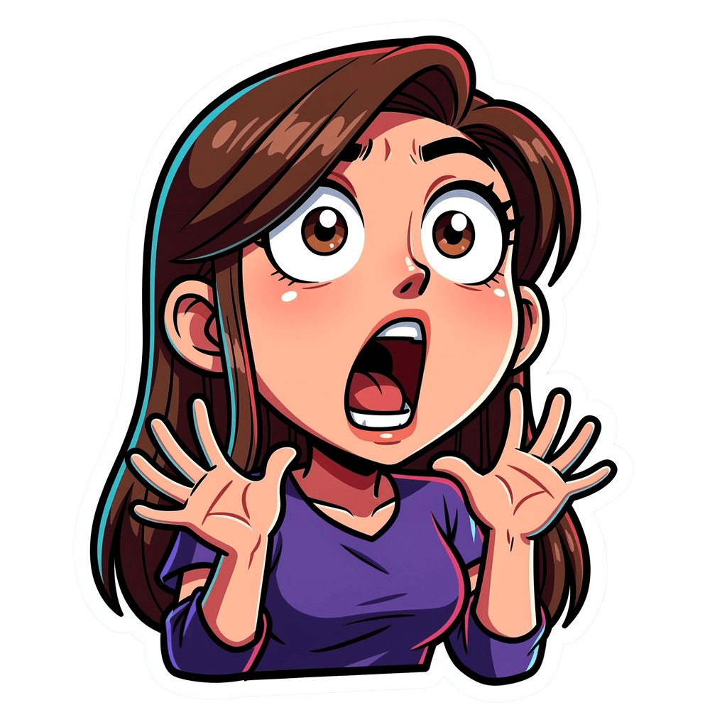 Girl — surprised Girl Twitch emote — surprised, Cartoon style