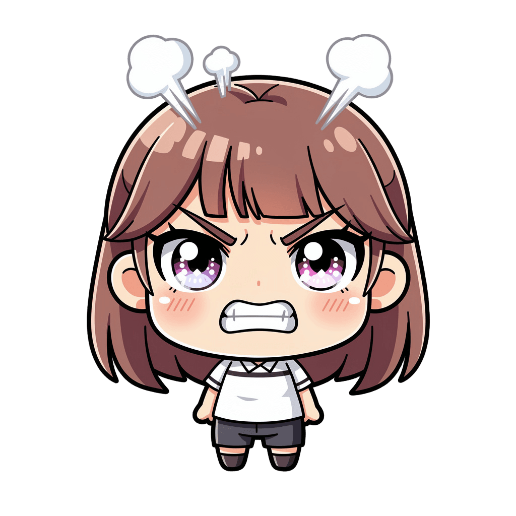 Girl — angry Girl Twitch emote — angry, Chibi style