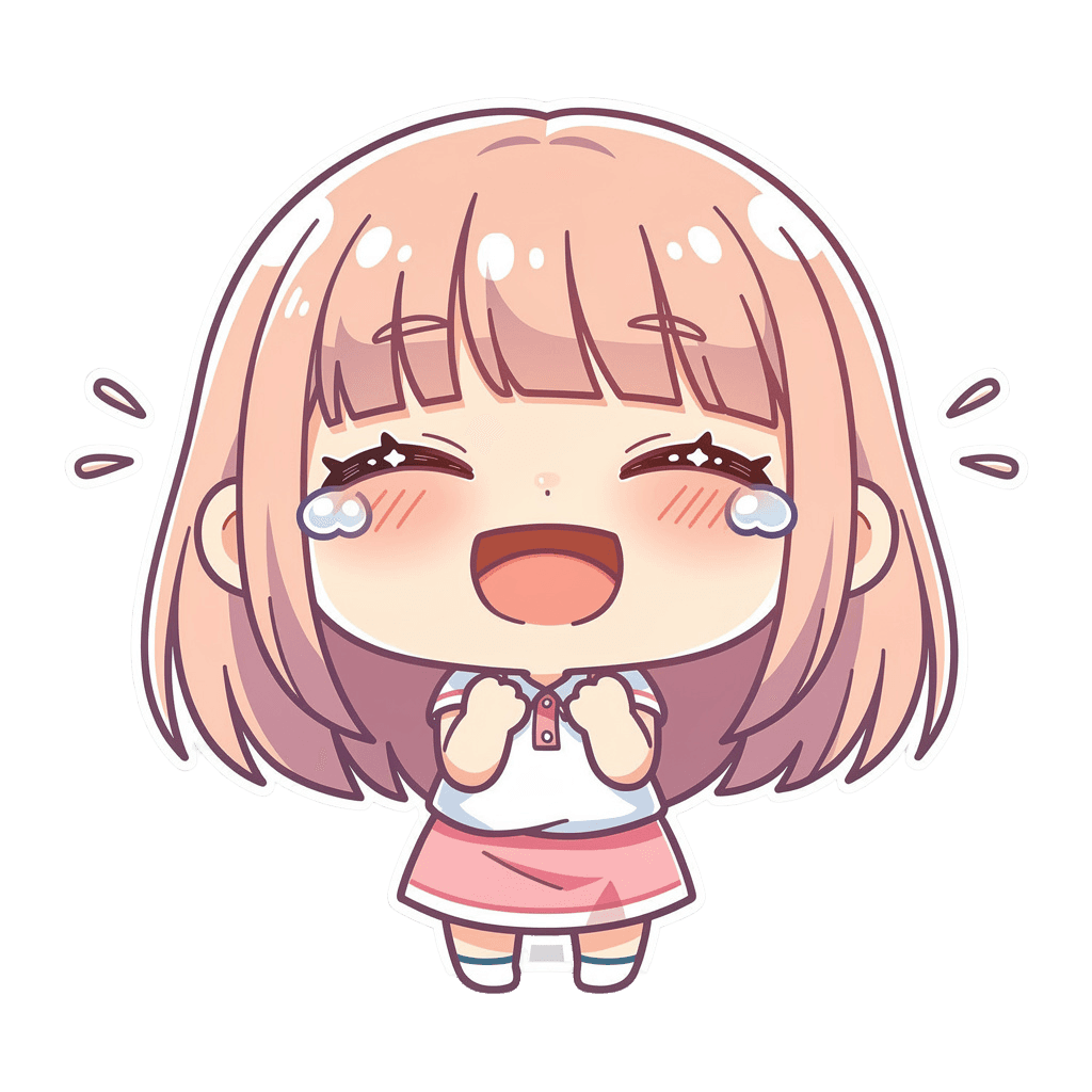 Girl — laughing Girl Twitch emote — laughing, Chibi style